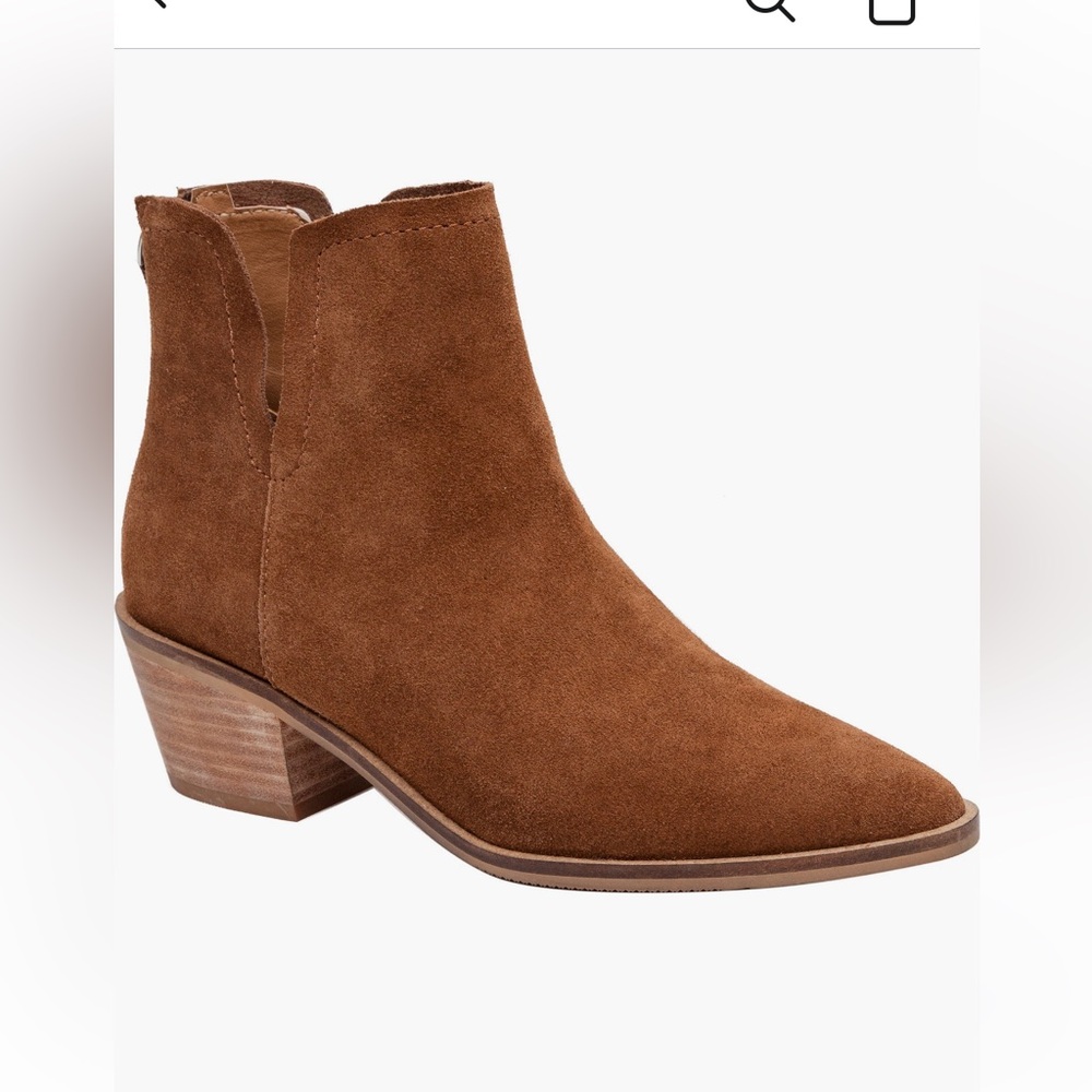 Lisa Vicky EUC Noblex Dark Cognac Suede Bootie - Size 7-1/2
